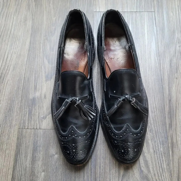 Allen Edmond Manchester Wingtip Loafer Dress Shoes Size 10 Black Tassel main image 5